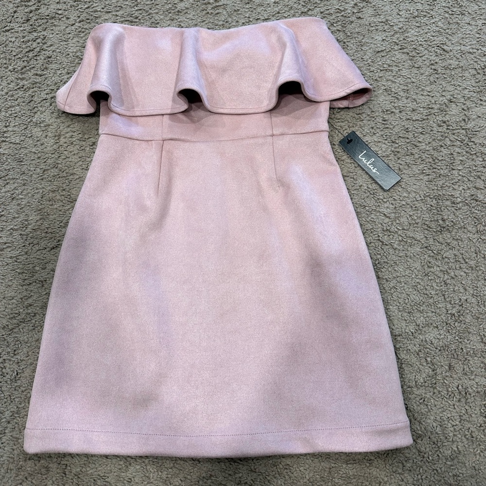 Lulus suede light pink mini dress